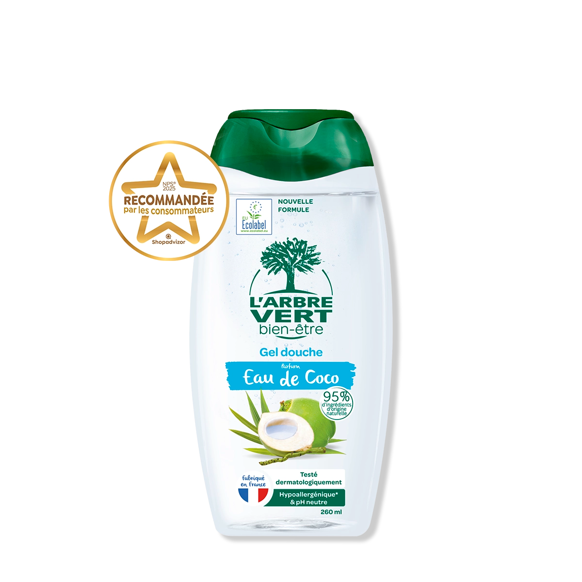 Gel douche Parfum Eau de coco 260 mL