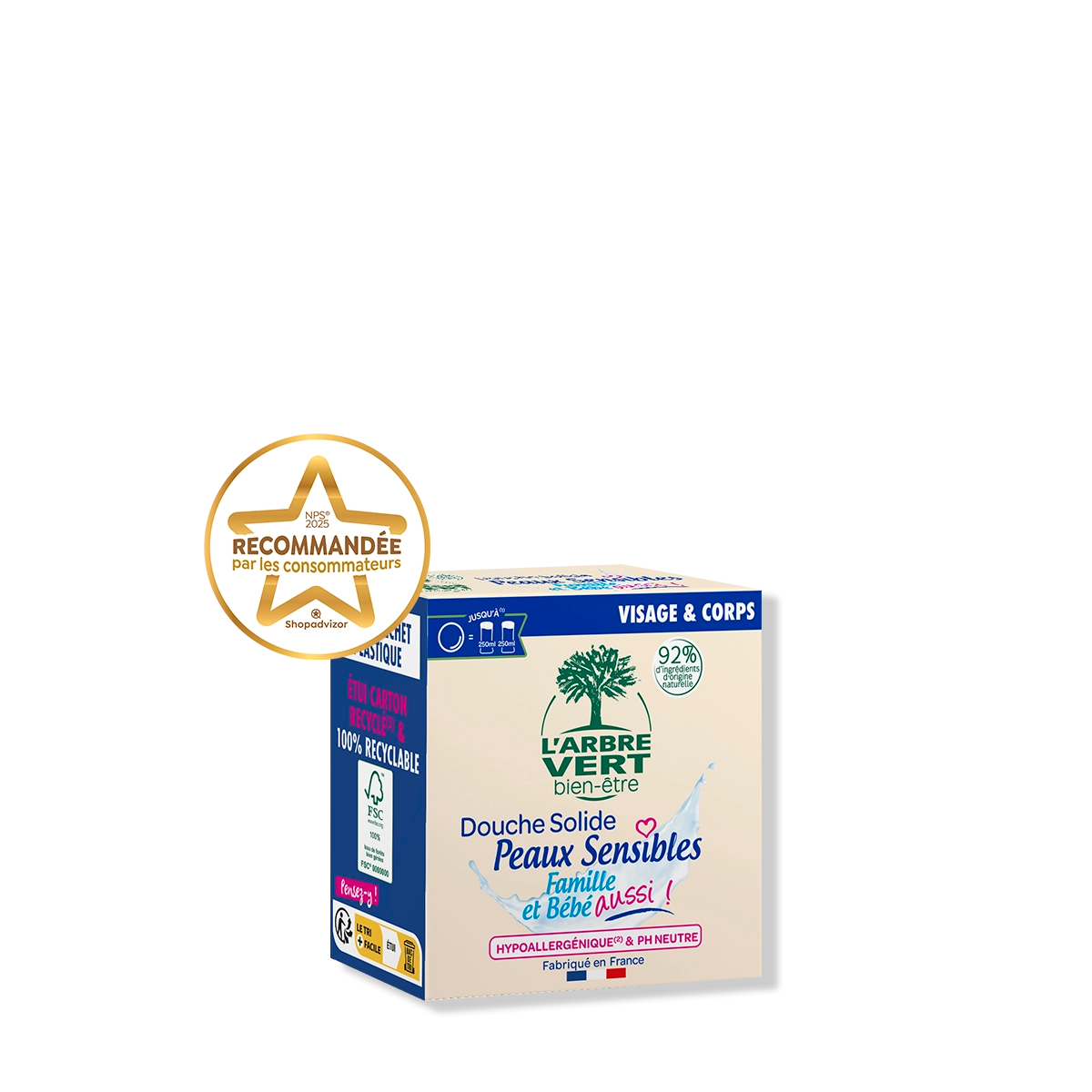 Douche solide Peaux sensibles 75 g