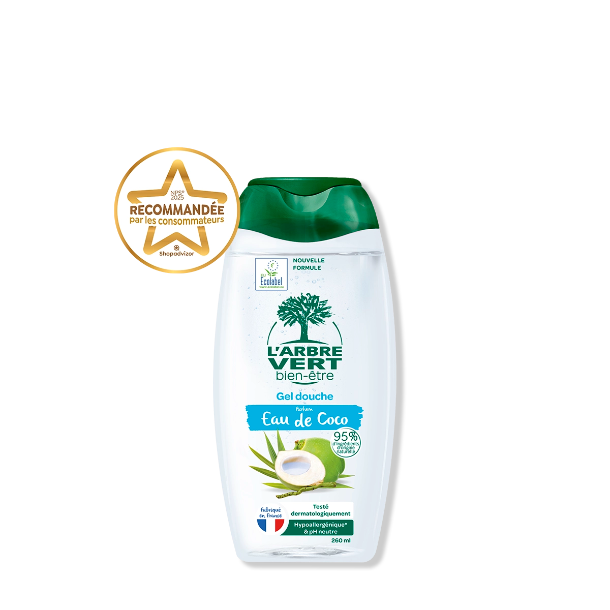 Gel douche Parfum Eau de coco 260 mL