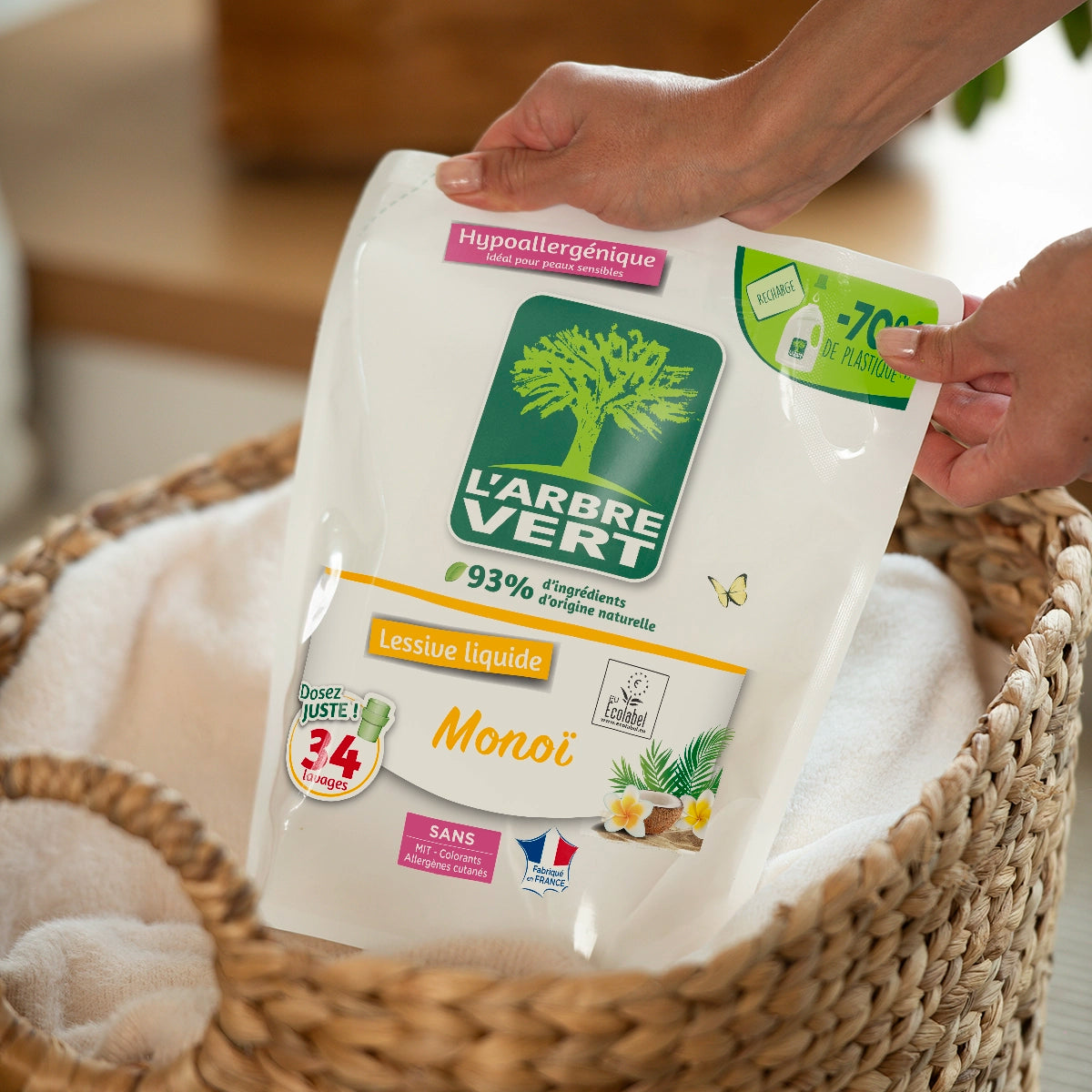 Recharge lessive liquide Monoï 1,53L