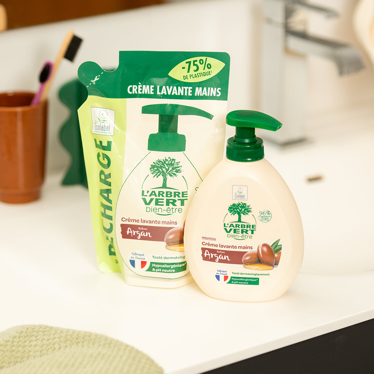 Pack crème lavante et recharge mains Argan 2 x 300 mL