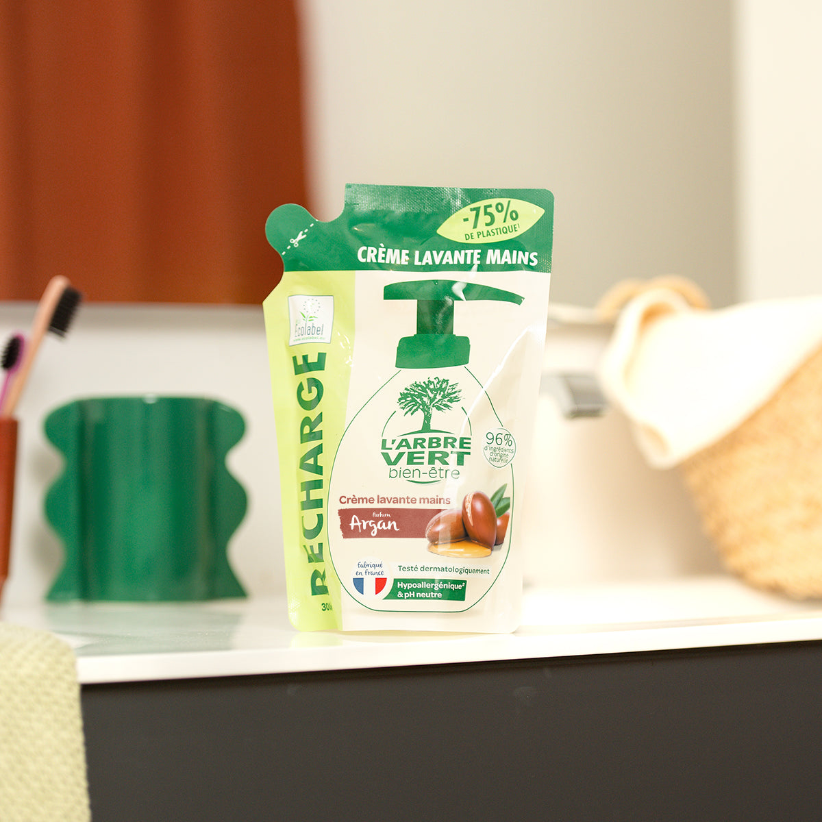 Recharge crème lavante mains Argan 300 mL