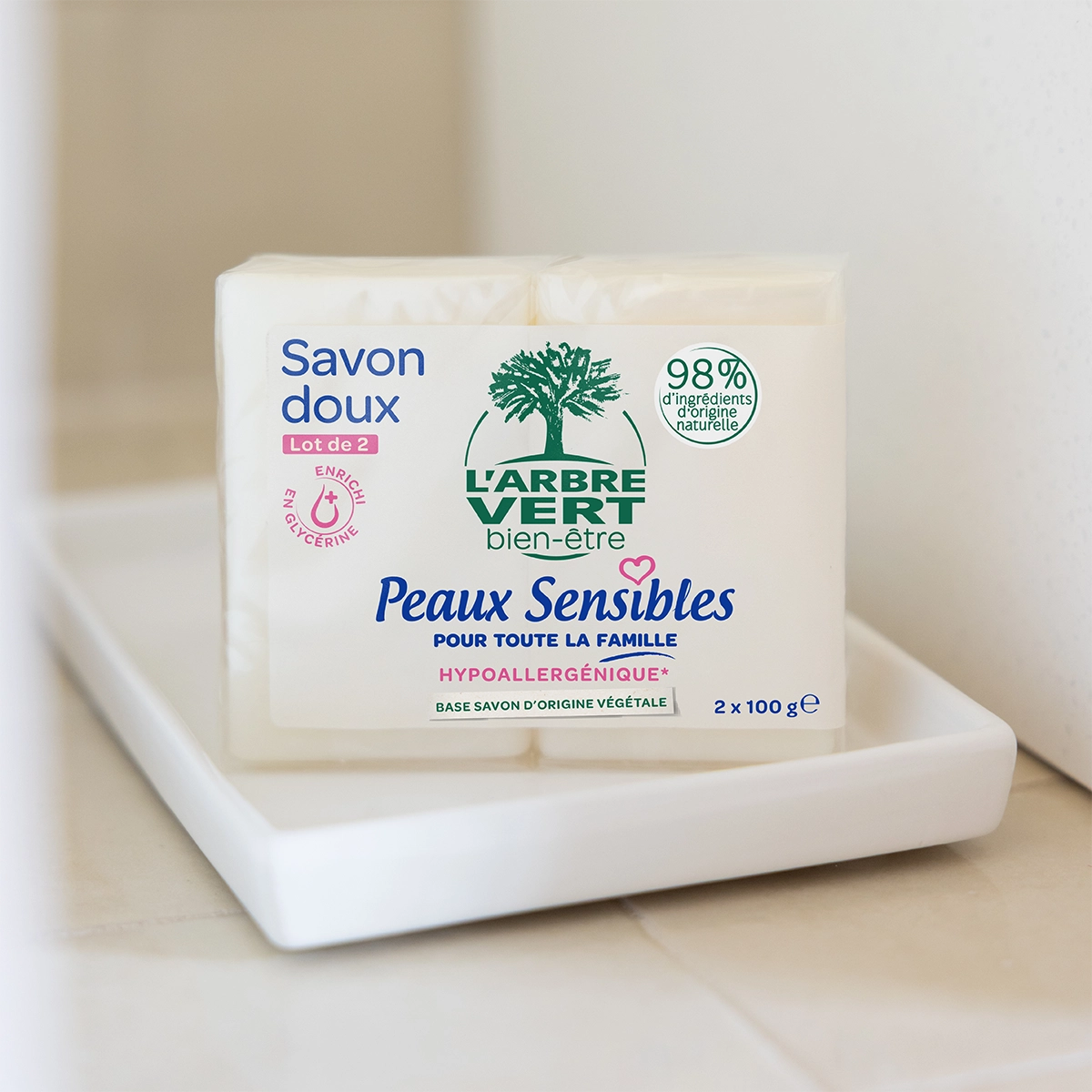 Savon doux Peaux sensibles 2 x 100 g