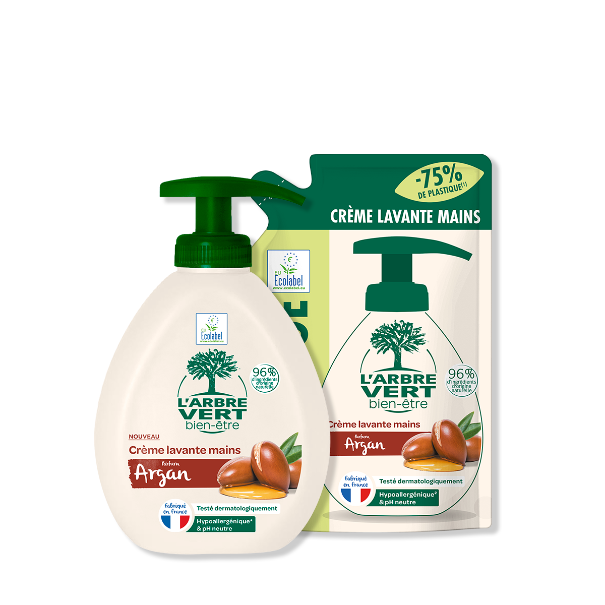 Pack crème lavante et recharge mains Argan 2 x 300 mL