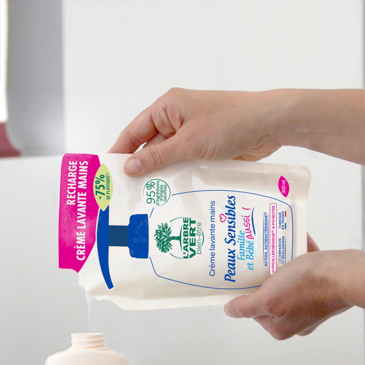 Lot de 3 recharges crème lavante mains Peaux Sensibles 3 x 300 mL