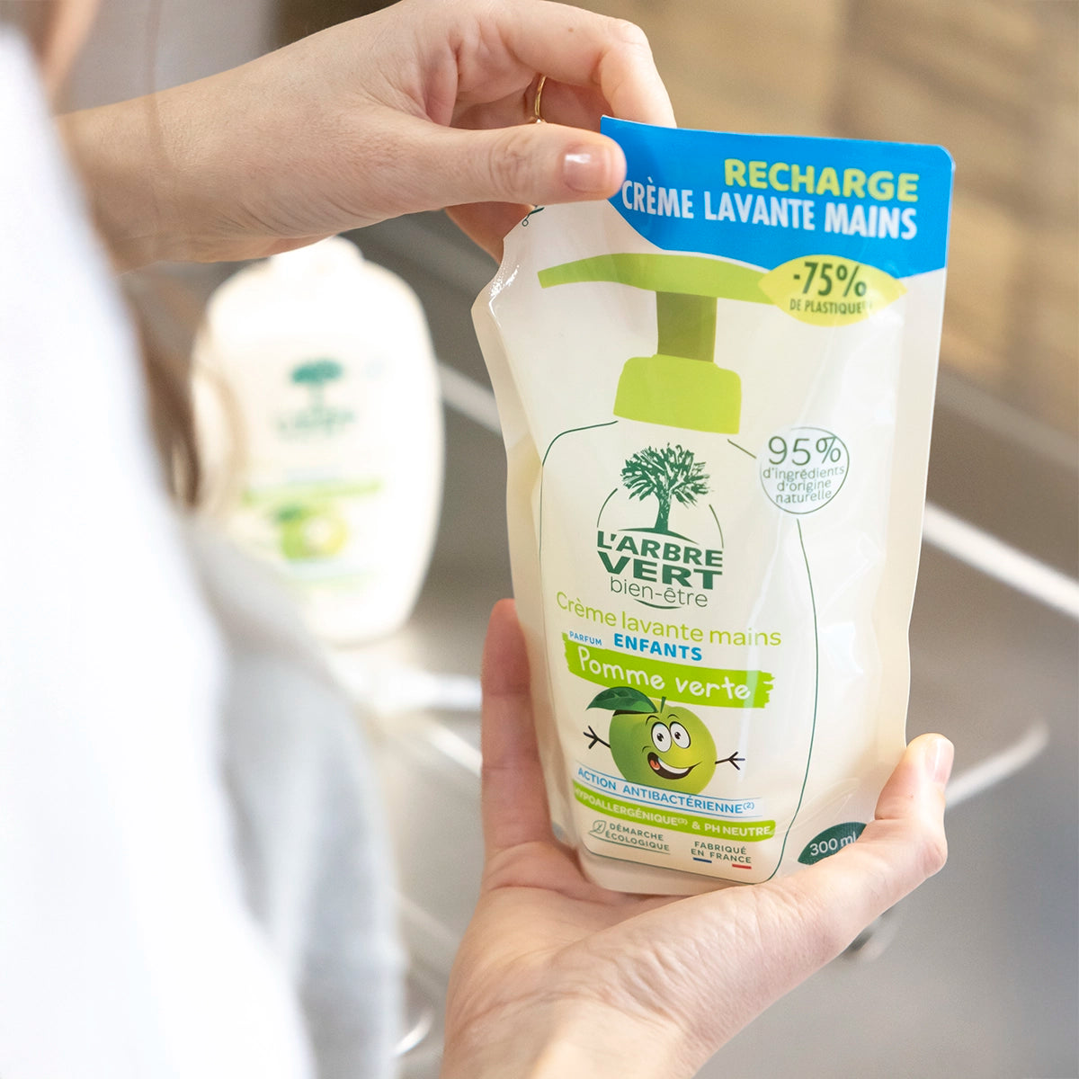 Pack crème lavante et recharge Enfants Pomme 2 x 300 mL