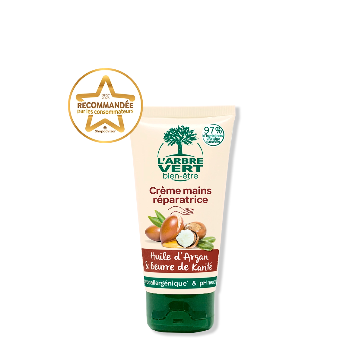 Crème mains à l'huile d'Argan Beurre de karité 75 mL