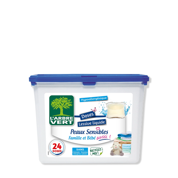 Doses lessive liquide Peaux sensibles 24 doses