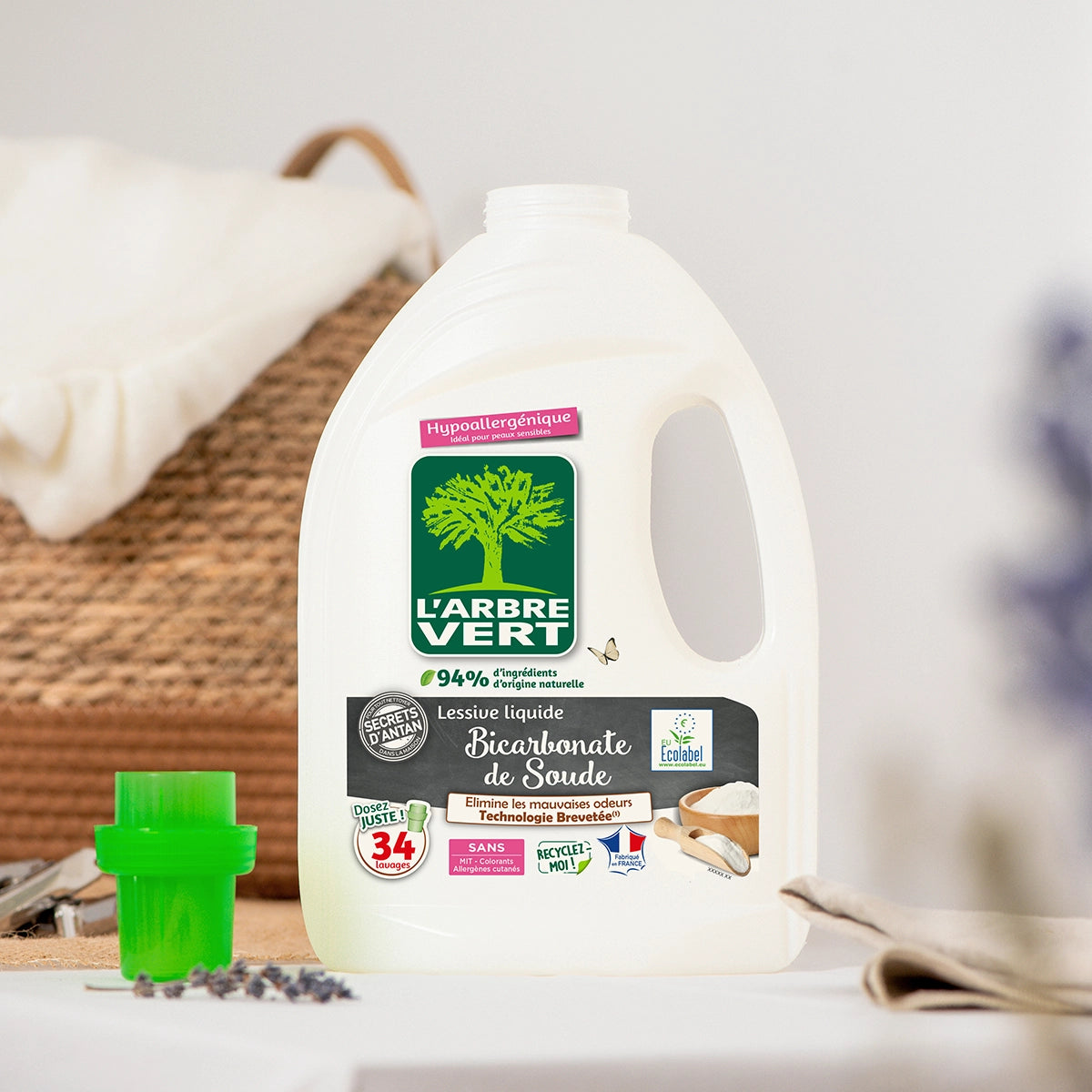 Pack lessive et recharge Bicarbonate de soude 2 x 1,53L