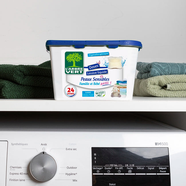Doses lessive liquide Peaux sensibles 24 doses