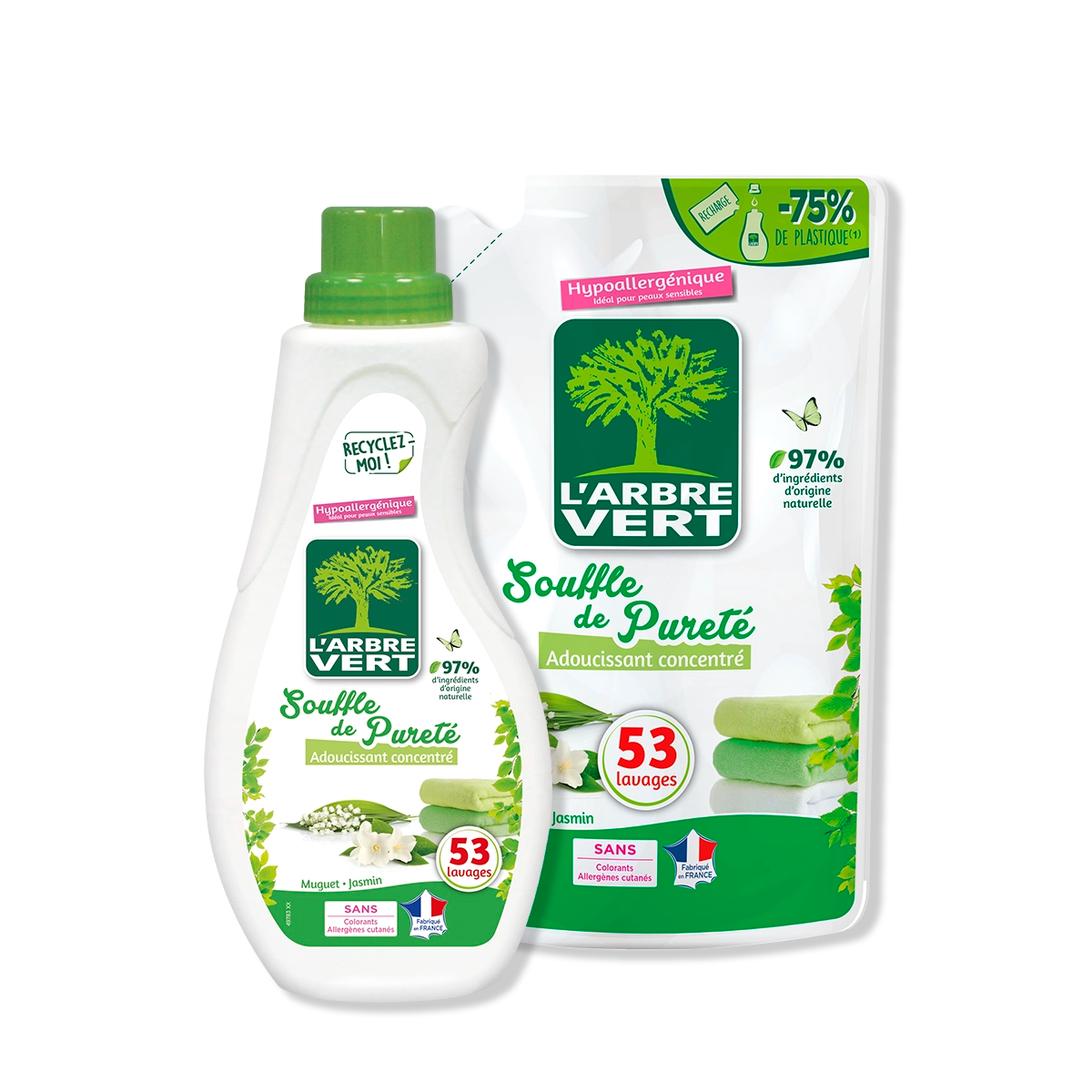 Pack adoucissant et recharge souffle de pureté 2 x 800 mL