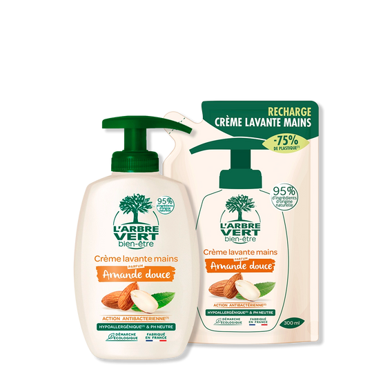 Pack crème lavante mains et recharge Amande douce 2 x 300 mL