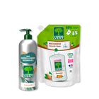 Pack vaisselle mains aluminium et recharge Amande 490 mL + 1L