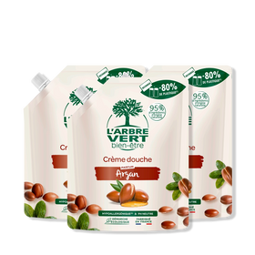 Lot de 3 recharges Crème douche Parfum Argan 3 x 500 mL