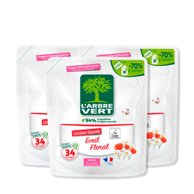 Lot de 3 recharges lessive Eveil Floral 3 x 1,53L