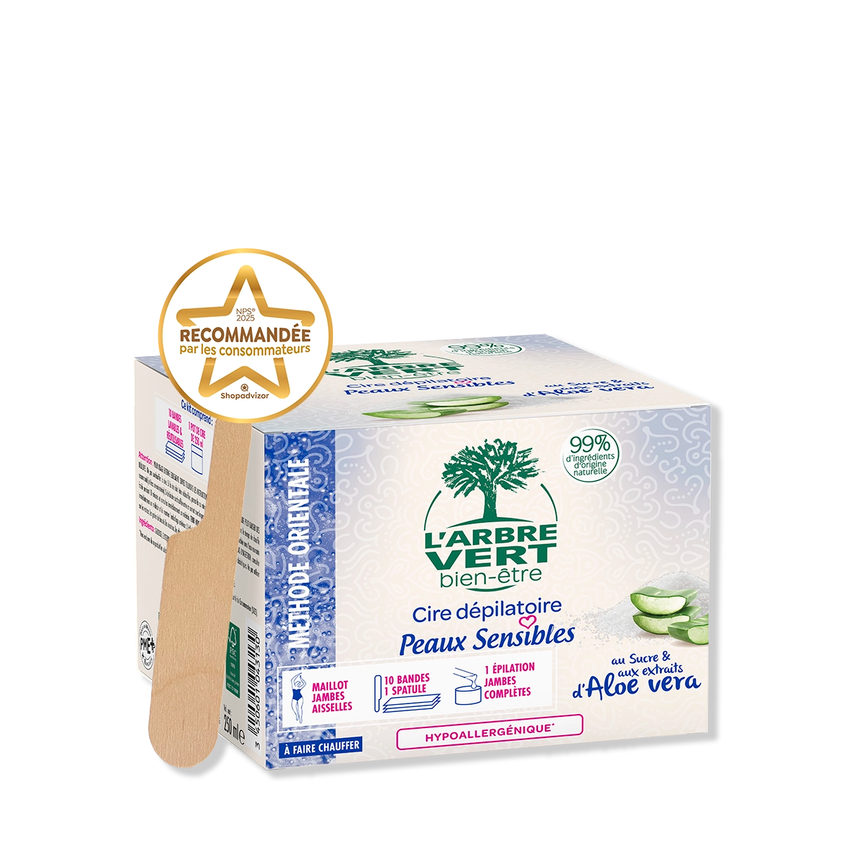 Cire dépilatoire au Sucre Peaux sensibles 250 mL