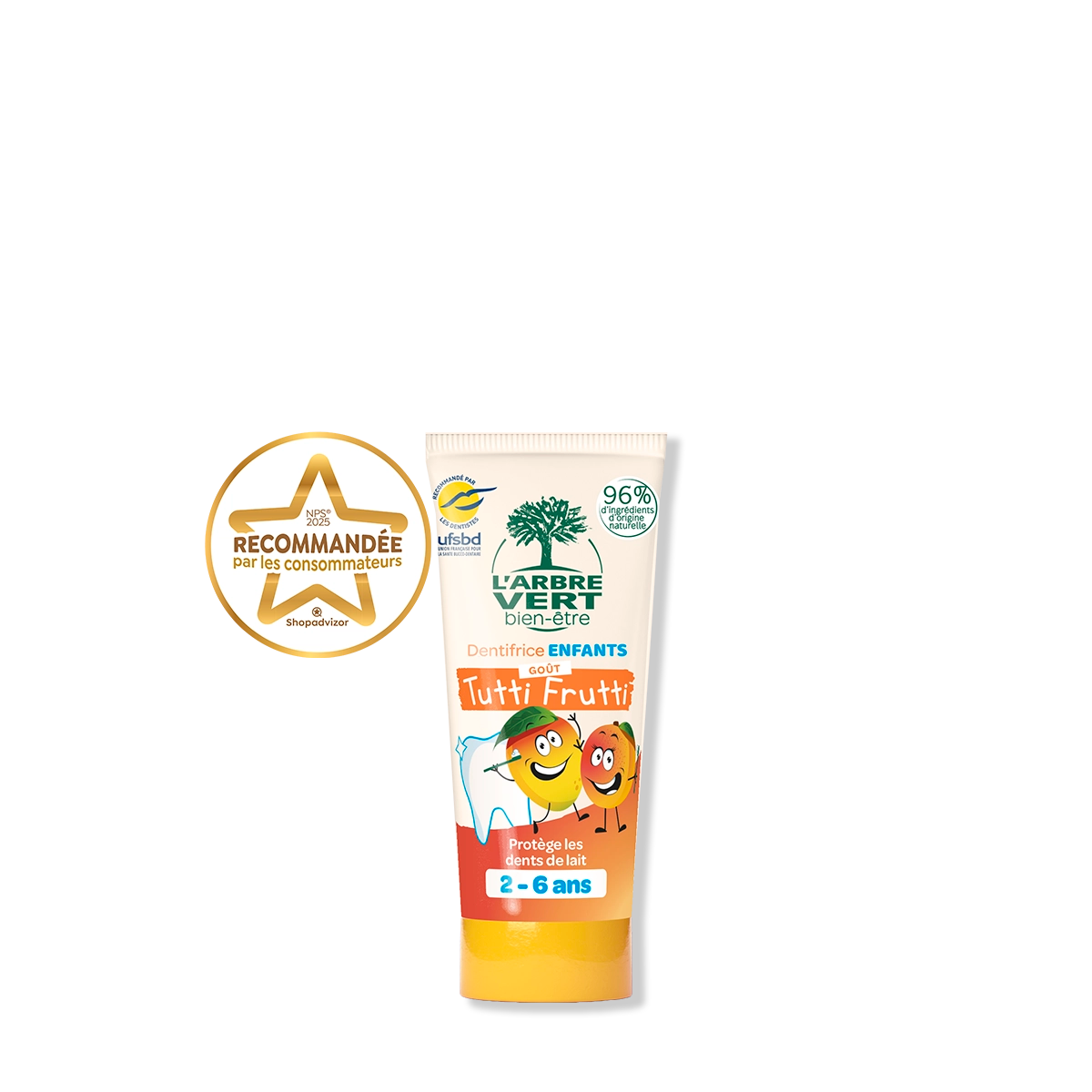 Dentifrice Enfants 2 à 6 ans Goût Tutti Frutti 50 mL