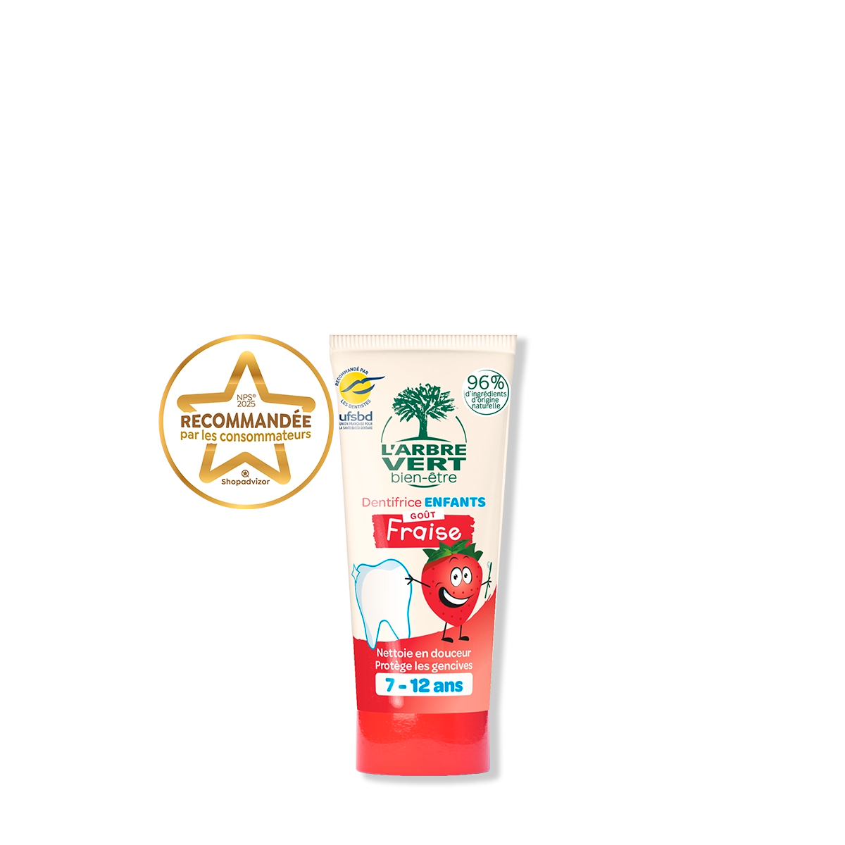 Dentifrice Enfants 7 à 12 ans Goût Fraise 50 mL