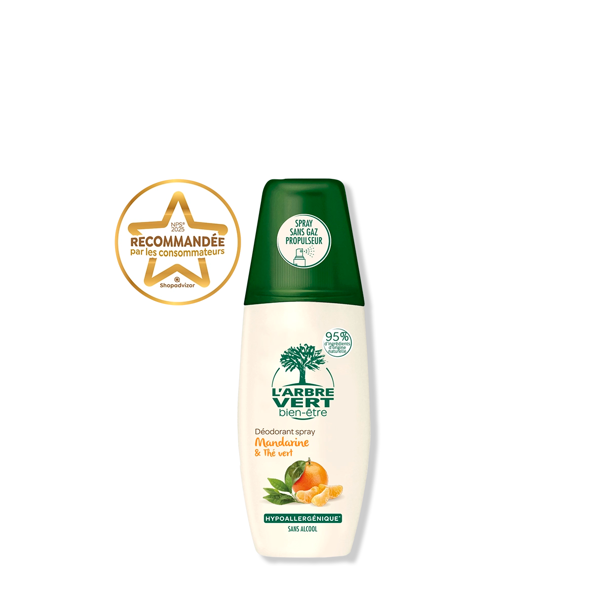 Déodorant spray Parfum Mandarine & Thé vert 75 mL
