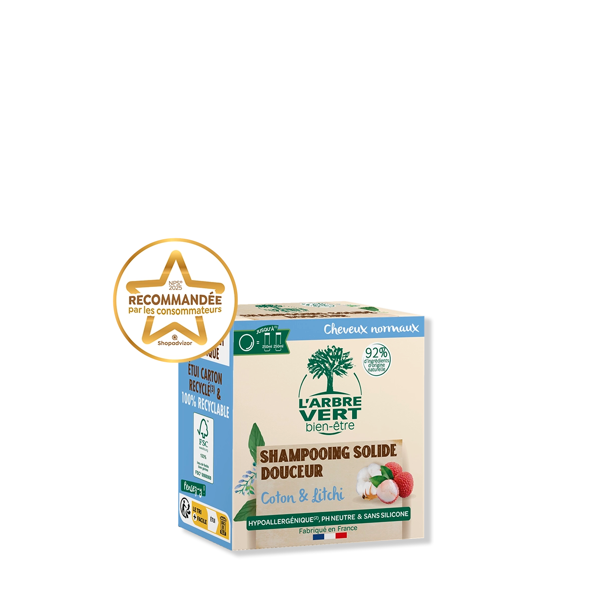Shampooing solide Coton & Litchi 75 g