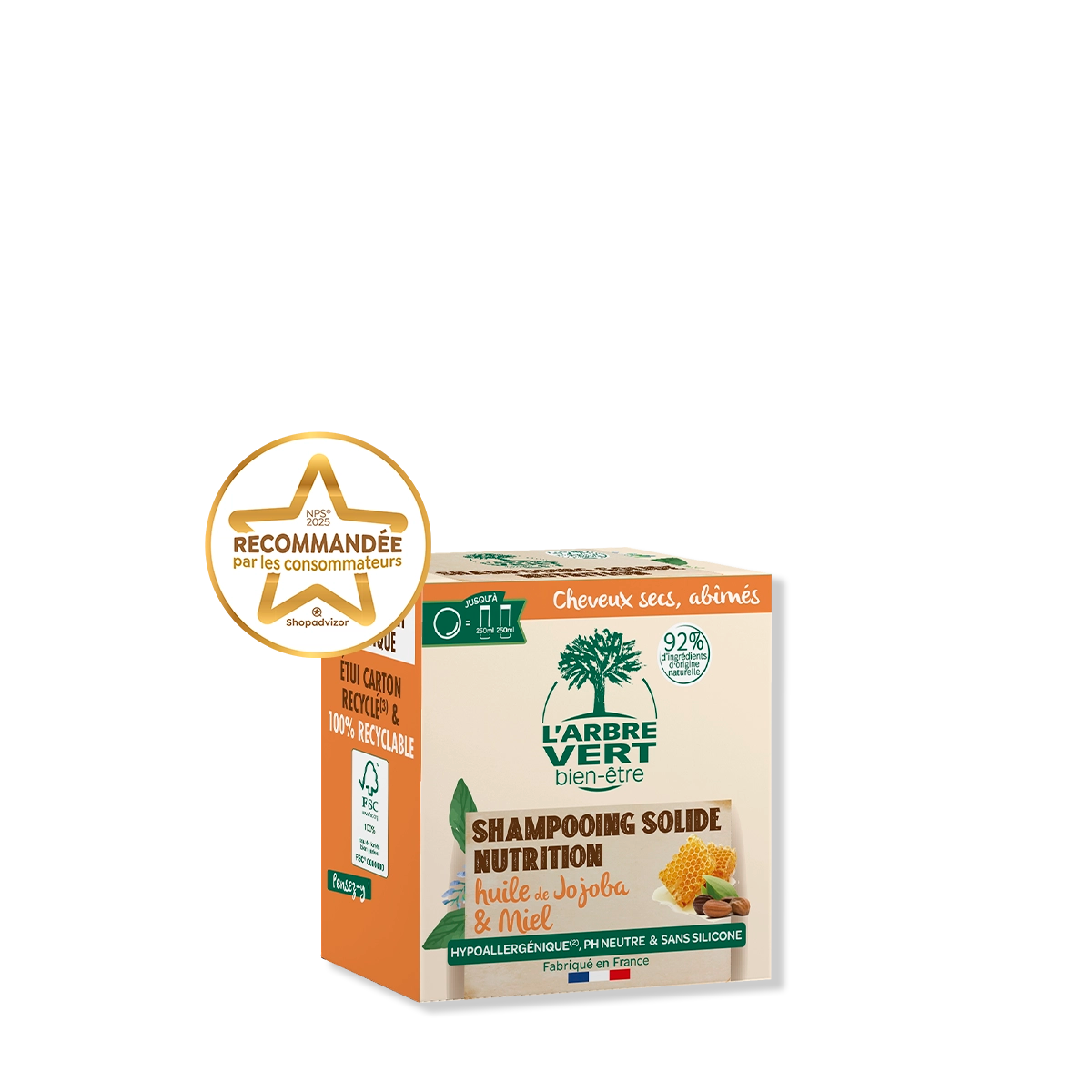 Shampooing solide Huile de Jojoba & Miel 75 g