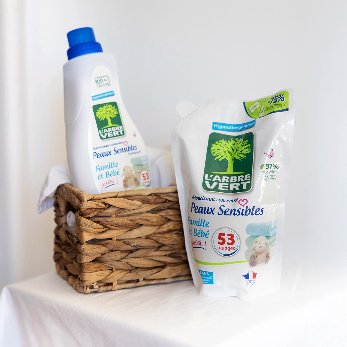 Pack adoucissant et recharge peaux sensibles 2 x 800 mL