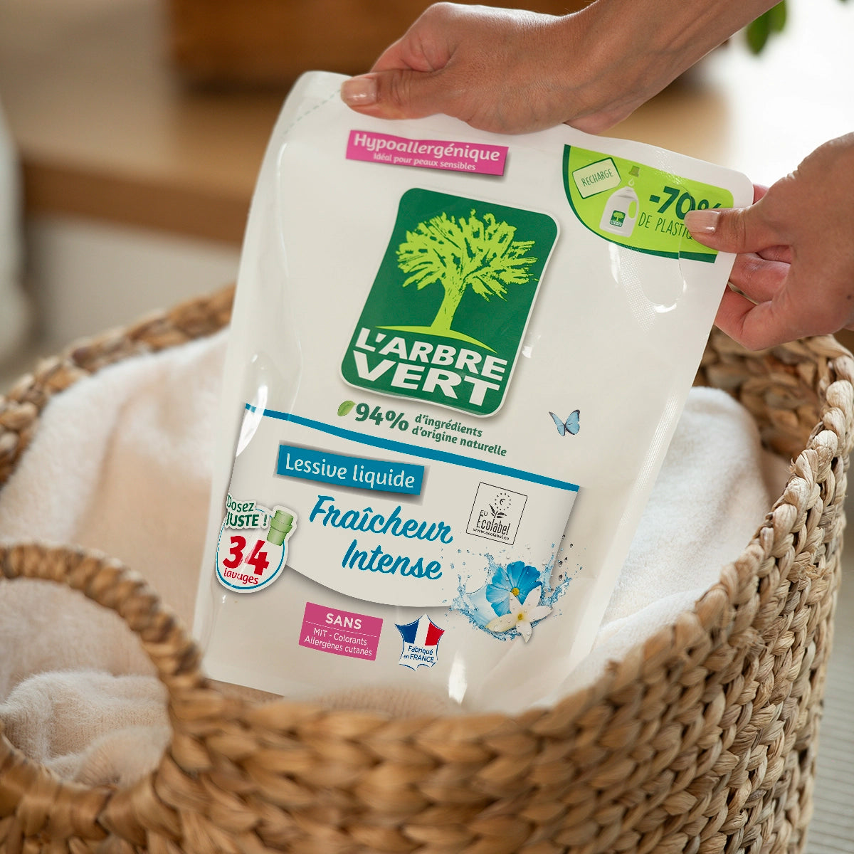 Pack lessive et recharge Fraîcheur Intense 2 x 1,53L