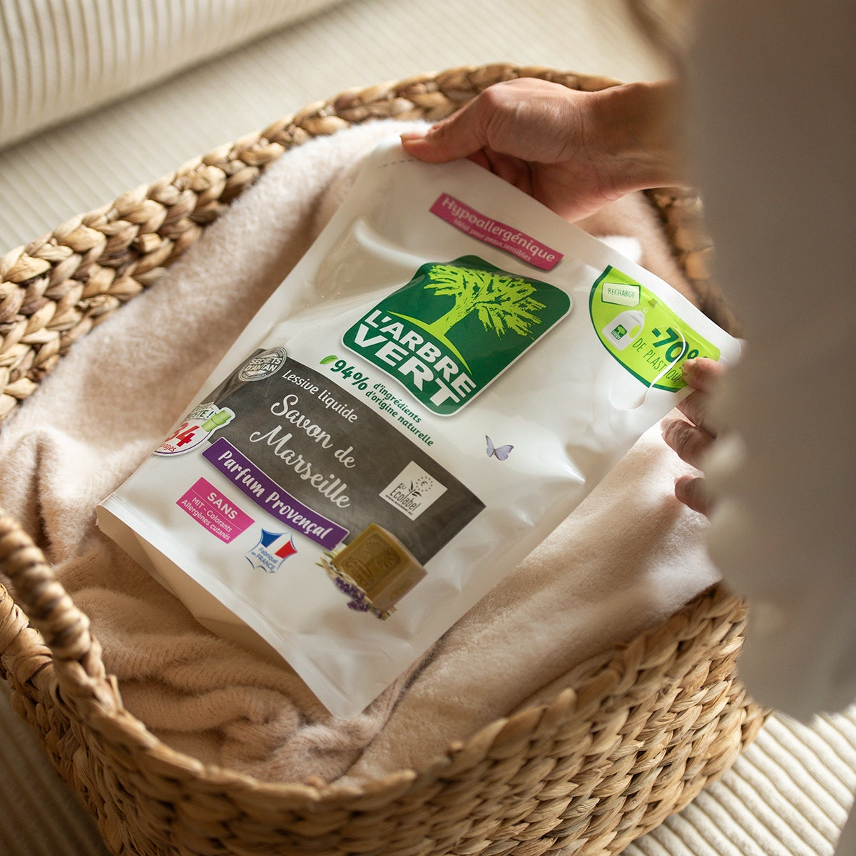 Pack lessive et recharge Savon de Marseille 2 x 1,53L