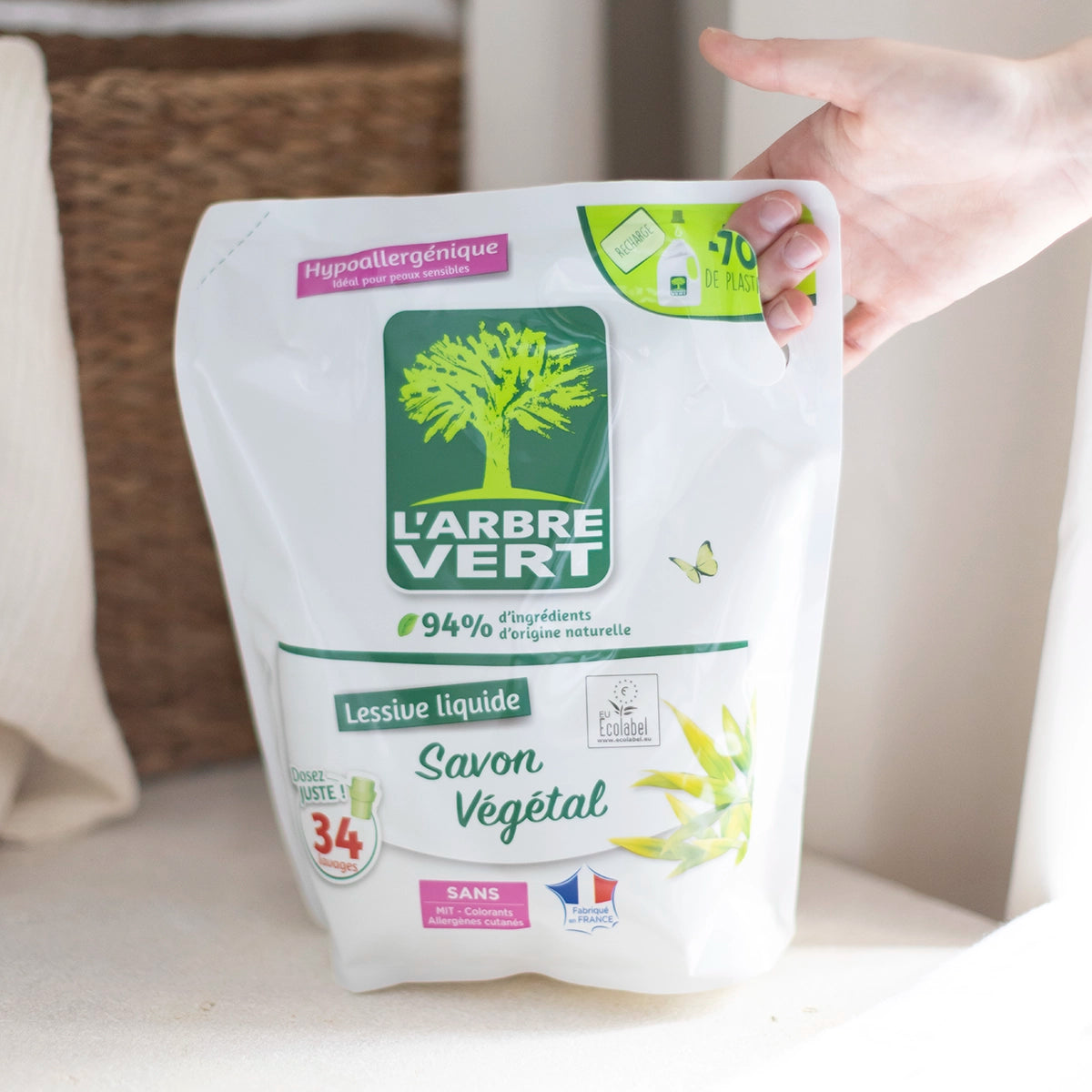 Lot de 3 recharges lessive Savon Végétal 3 x 1,53L