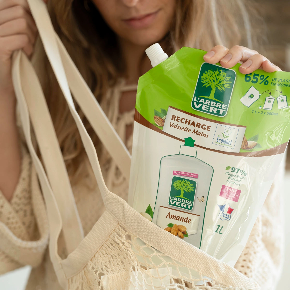 Recharge liquide vaisselle Parfum Amande 1L