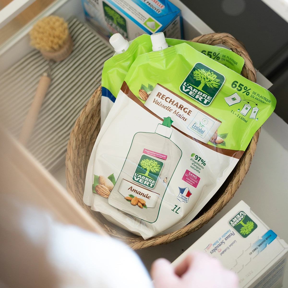 Lot de 3 recharges liquide vaisselle Parfum Amande 3 x 1L