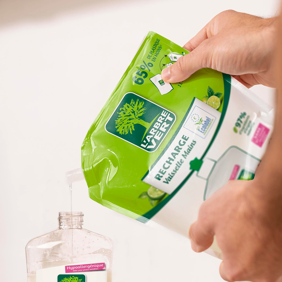 Lot de 3 recharges liquide vaisselle Citron Vert 3 x 1L