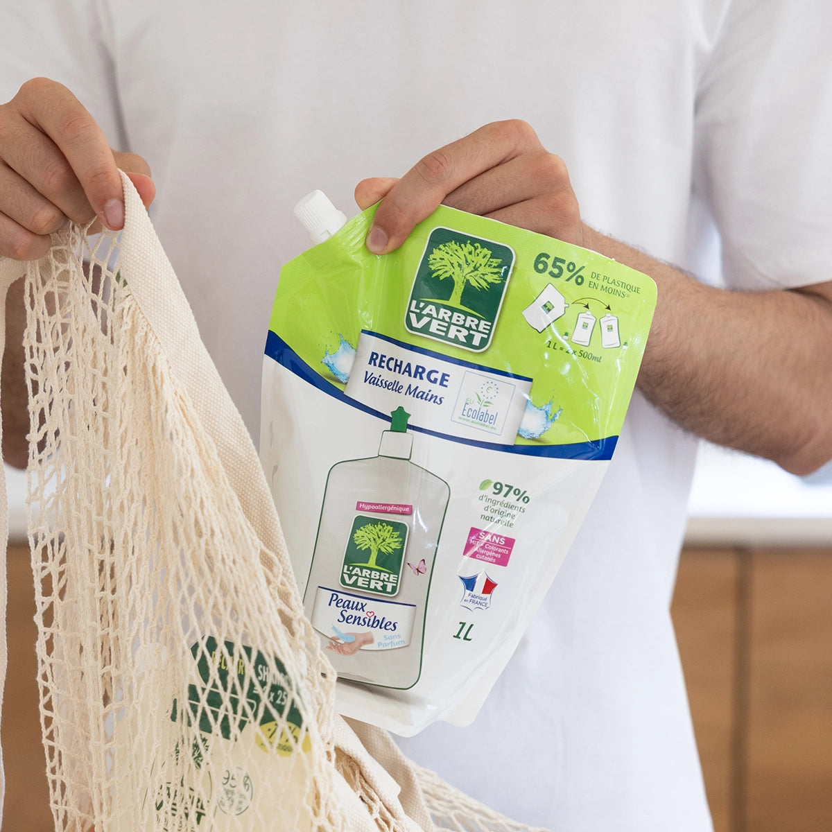 Pack liquide vaisselle et recharge Peaux sensibles 500 mL + 1L