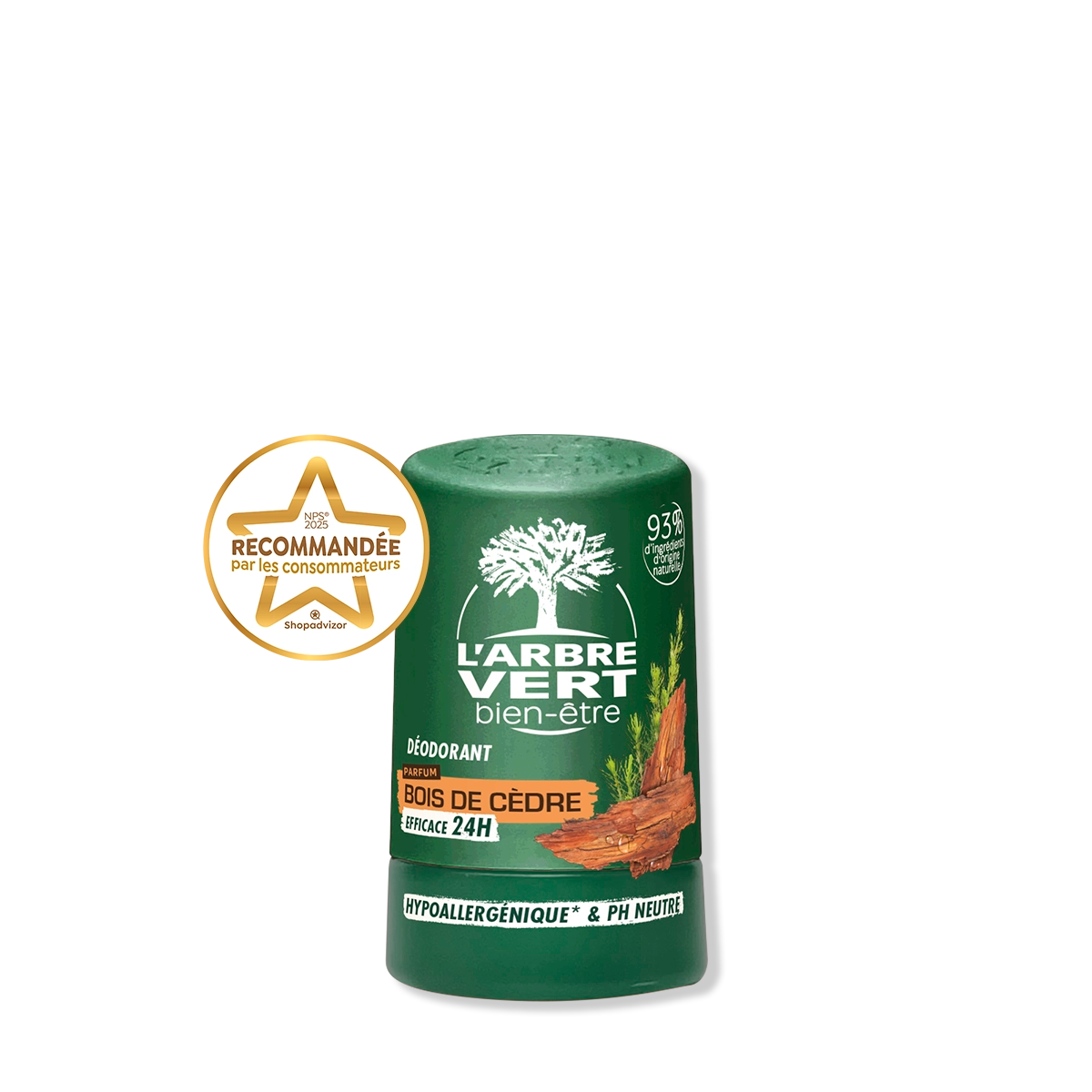 Déodorant Bille 24H - Homme Parfum Bois de Cèdre 50 mL