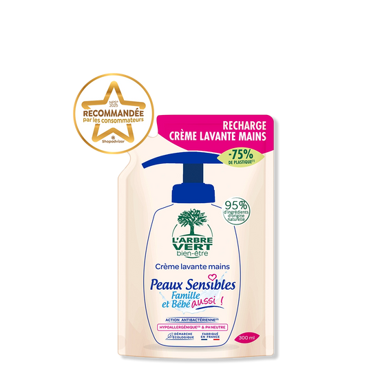 Recharge crème lavante mains Peaux sensibles 300 mL