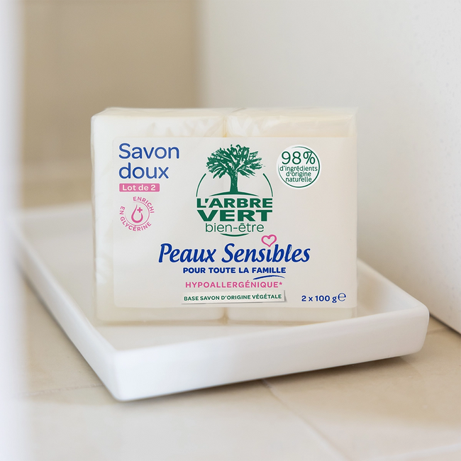Savon doux Peaux sensibles 2 x 100 g