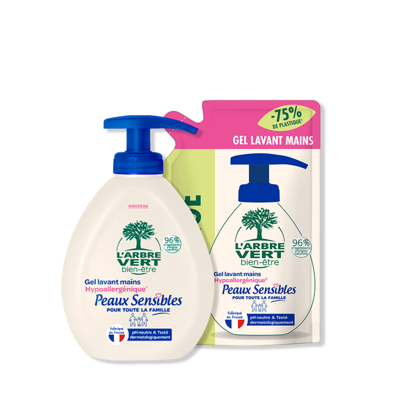Pack crème lavante et recharge Peaux Sensibles 2 x 300 mL