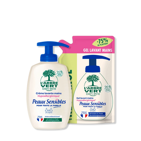 Pack crème lavante et recharge Peaux Sensibles 2 x 300 mL