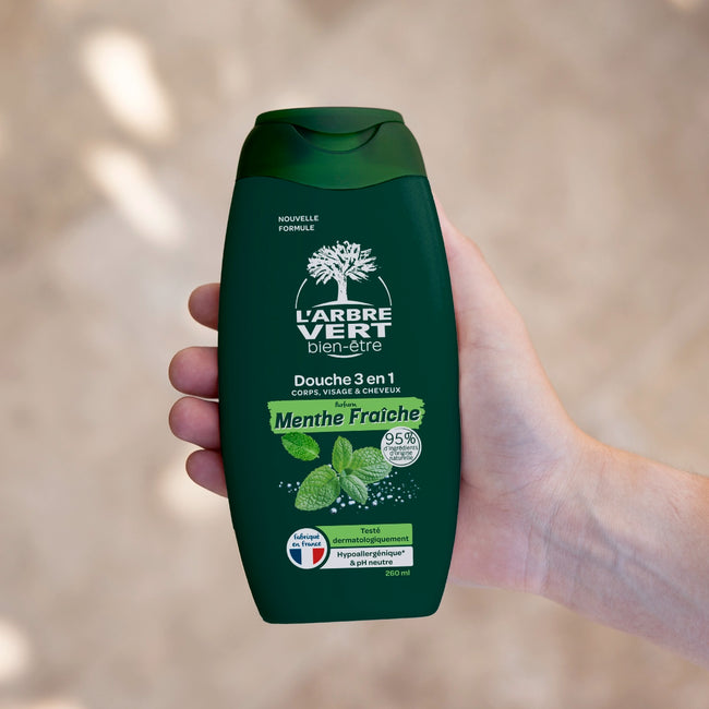 Douche homme 3 en 1 Parfum Menthe fraîche 260 mL