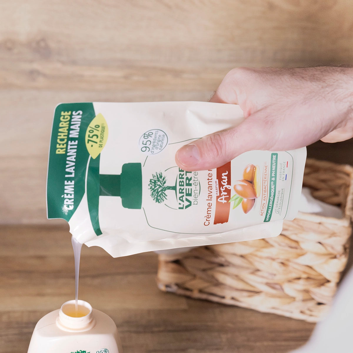 Recharge crème lavante mains Argan 300 mL