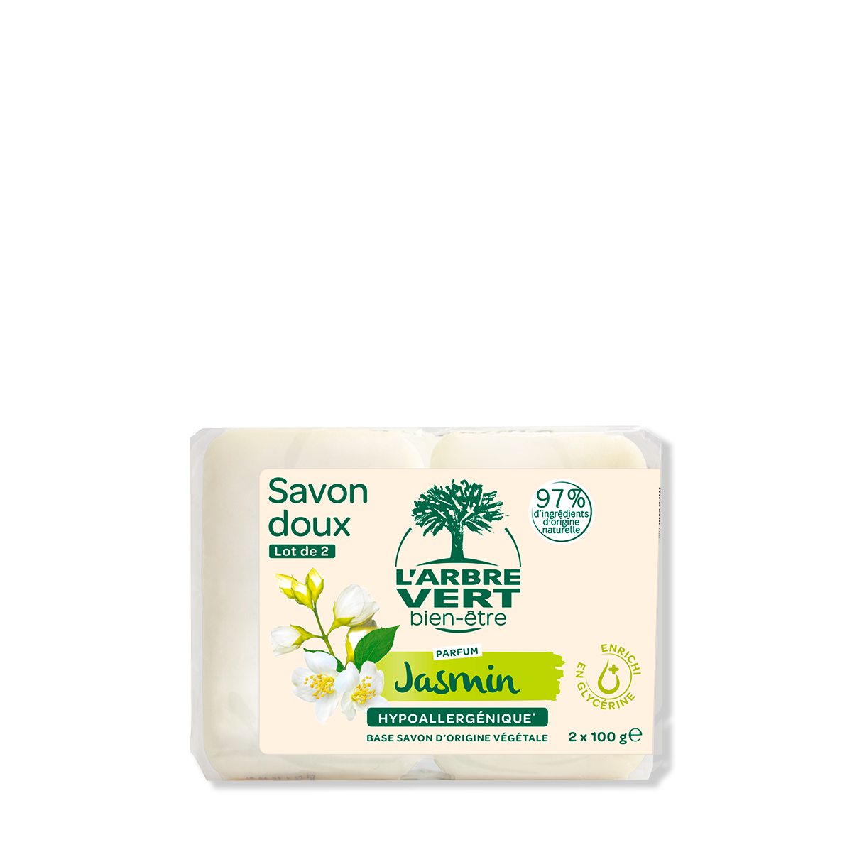 Savon doux Jasmin 2 x 100 g