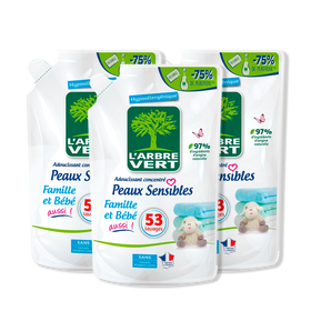 Lot de 3 recharges adoucissant peaux sensibles 3 x 800 mL