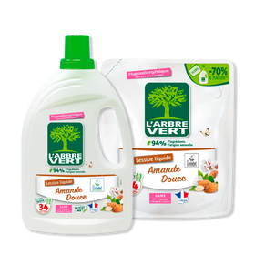 Pack lessive et recharge Amande douce 2 x 1,53L