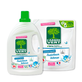 Pack lessive et recharge Fraîcheur Intense 2 x 1,53L