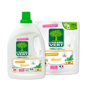 Pack lessive et recharge Monoï 2 x 1,53L