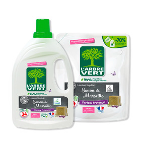Pack lessive et recharge Savon de Marseille 2 x 1,53L