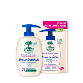 Pack crème lavante et recharge Peaux Sensibles 2 x 300 mL
