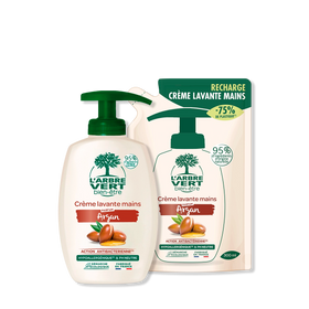 Pack crème lavante et recharge mains Argan  2 x 300 mL