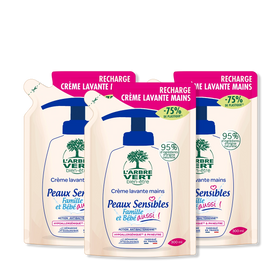 Lot de 3 recharges crème lavante mains Peaux Sensibles 3 x 300 mL