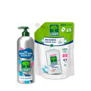 Pack Vaisselle mains aluminium et recharge Peaux sensibles 490 mL + 1L